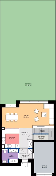 Dom 145,80 m², oferta nr M3B, Domy przy Mleczarskiej, Piaseczno, ul. Mleczarska 68