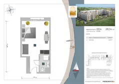 1 pokój, apartament inwestycyjny 28,14 m², parter, oferta nr 0.04, Apartamenty Klifova, Jastrzębia Góra, ul. Klifowa 22