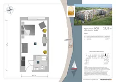 1 pokój, apartament inwestycyjny 29,12 m², parter, oferta nr 0.05, Apartamenty Klifova, Jastrzębia Góra, ul. Klifowa 22