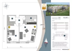 2 pokoje, apartament inwestycyjny 60,88 m², parter, oferta nr 0.11, Apartamenty Klifova, Jastrzębia Góra, ul. Klifowa 22