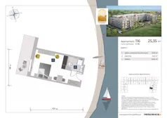 1 pokój, apartament inwestycyjny 25,53 m², piętro 1, oferta nr 1.16, Apartamenty Klifova, Jastrzębia Góra, ul. Klifowa 22