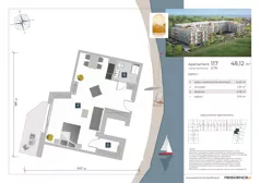 1 pokój, apartament inwestycyjny 48,18 m², piętro 1, oferta nr 1.17, Apartamenty Klifova, Jastrzębia Góra, ul. Klifowa 22