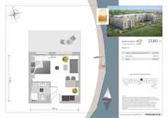 1 pokój, apartament inwestycyjny 23,80 m², piętro 4, oferta nr 4.01, Apartamenty Klifova, Jastrzębia Góra, ul. Klifowa 22