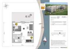 1 pokój, apartament inwestycyjny 23,80 m², piętro 4, oferta nr 4.02, Apartamenty Klifova, Jastrzębia Góra, ul. Klifowa 22