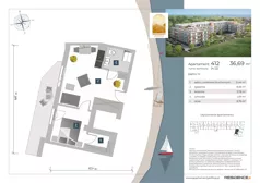 2 pokoje, apartament inwestycyjny 36,75 m², piętro 4, oferta nr 4.12, Apartamenty Klifova, Jastrzębia Góra, ul. Klifowa 22