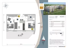 1 pokój, apartament inwestycyjny 40,46 m², piętro 4, oferta nr 4.13, Apartamenty Klifova, Jastrzębia Góra, ul. Klifowa 22