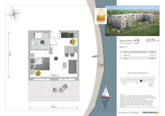 1 pokój, apartament inwestycyjny 23,80 m², piętro 4, oferta nr 4.16, Apartamenty Klifova, Jastrzębia Góra, ul. Klifowa 22
