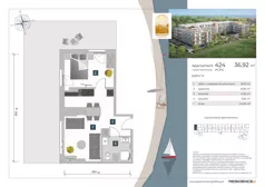 2 pokoje, apartament inwestycyjny 36,92 m², piętro 4, oferta nr 4.24, Apartamenty Klifova, Jastrzębia Góra, ul. Klifowa 22