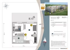1 pokój, apartament inwestycyjny 28,29 m², piętro 4, oferta nr 4.25, Apartamenty Klifova, Jastrzębia Góra, ul. Klifowa 22