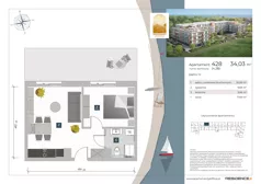 1 pokój, apartament inwestycyjny 34,03 m², piętro 4, oferta nr 4.28, Apartamenty Klifova, Jastrzębia Góra, ul. Klifowa 22