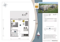 1 pokój, apartament inwestycyjny 24,07 m², piętro 4, oferta nr 4.31, Apartamenty Klifova, Jastrzębia Góra, ul. Klifowa 22