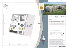 2 pokoje, apartament inwestycyjny 36,43 m², piętro 4, oferta nr 4.09, Apartamenty Klifova, Jastrzębia Góra, ul. Klifowa 22