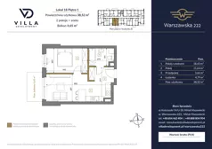 2 pokoje, mieszkanie 38,92 m², piętro 1, oferta nr B18, Warszawska 222, Mińsk Mazowiecki, ul. Warszawska 222