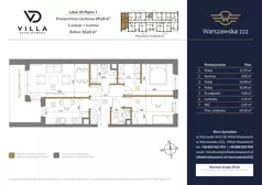 3 pokoje, mieszkanie 69,28 m², piętro 1, oferta nr B20, Warszawska 222, Mińsk Mazowiecki, ul. Warszawska 222