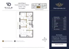 3 pokoje, mieszkanie 59,74 m², piętro 4, oferta nr B49, Warszawska 222, Mińsk Mazowiecki, ul. Warszawska 222