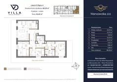 4 pokoje, mieszkanie 88,30 m², piętro 4, oferta nr B47, Warszawska 222, Mińsk Mazowiecki, ul. Warszawska 222
