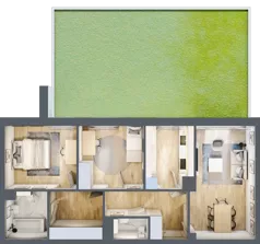 3 pokoje, mieszkanie 67,54 m², parter, oferta nr A1, Warszawska 222, Mińsk Mazowiecki, ul. Warszawska 222