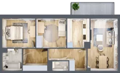 3 pokoje, mieszkanie 67,54 m², piętro 1, oferta nr A8, Warszawska 222, Mińsk Mazowiecki, ul. Warszawska 222