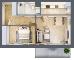 2 pokoje, mieszkanie 49,17 m², piętro 1, oferta nr A12, Warszawska 222, Mińsk Mazowiecki, ul. Warszawska 222