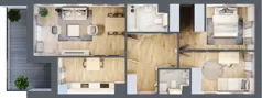 3 pokoje, mieszkanie 67,10 m², piętro 1, oferta nr A45, Warszawska 222, Mińsk Mazowiecki, ul. Warszawska 222