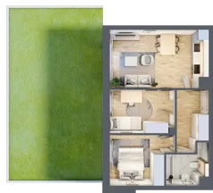 3 pokoje, mieszkanie 48,41 m², parter, oferta nr D8, Warszawska 222, Mińsk Mazowiecki, ul. Warszawska 222