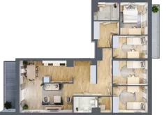 5 pokoi, mieszkanie 101,31 m², piętro 4, oferta nr D37, Warszawska 222, Mińsk Mazowiecki, ul. Warszawska 222