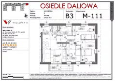 4 pokoje, mieszkanie 67,68 m², piętro 3, oferta nr 111, OSIEDLE DALIOWA, Lublin, Ponikwoda, ul. Daliowa