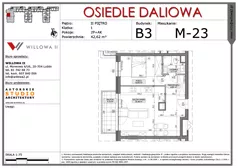 2 pokoje, mieszkanie 42,59 m², piętro 2, oferta nr 23, OSIEDLE DALIOWA, Lublin, Ponikwoda, ul. Daliowa