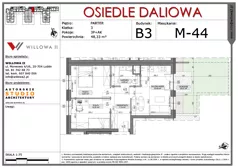 3 pokoje, mieszkanie 46,81 m², piętro 1, oferta nr 102, OSIEDLE DALIOWA, Lublin, Ponikwoda, ul. Daliowa