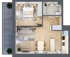 2 pokoje, mieszkanie 46,52 m², parter, oferta nr D3, Ruczaj Korso III, Kraków, Dębniki, Ruczaj, ul. Doktora Jana Piltza 23
