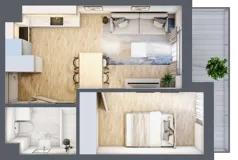 2 pokoje, mieszkanie 35,22 m², piętro 2, oferta nr D32, Ruczaj Korso III, Kraków, Dębniki, Ruczaj, ul. Doktora Jana Piltza 23