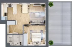 2 pokoje, mieszkanie 46,29 m², parter, oferta nr E48, Ruczaj Korso III, Kraków, Dębniki, Ruczaj, ul. Doktora Jana Piltza 23