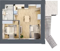 2 pokoje, mieszkanie 48,20 m², piętro 1, oferta nr C2.4.1.08, Aroma Park Lofty, Warszawa, Białołęka, Henryków, ul. Dziatwy