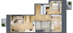 3 pokoje, mieszkanie 75,30 m², piętro 2, oferta nr E.2.2.01, Aroma Park Lofty, Warszawa, Białołęka, Henryków, ul. Dziatwy