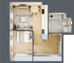 2 pokoje, mieszkanie 34,80 m², piętro 2, oferta nr E.2.2.03, Aroma Park Lofty, Warszawa, Białołęka, Henryków, ul. Dziatwy