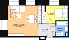 2 pokoje, mieszkanie 41,70 m², piętro 4, oferta nr E.2.4.04, Aroma Park Lofty, Warszawa, Białołęka, Henryków, ul. Dziatwy