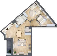 3 pokoje, mieszkanie 77,21 m², piętro 1, oferta nr BB0101, Talarowa Park, Warszawa, Białołęka, Tarchomin, ul. Talarowa