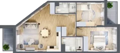 3 pokoje, mieszkanie 65,55 m², piętro 1, oferta nr CA0108, Talarowa Park, Warszawa, Białołęka, Tarchomin, ul. Talarowa