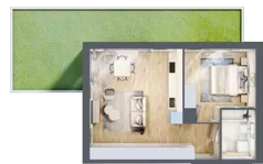 2 pokoje, mieszkanie 45,24 m², parter, oferta nr CD0001, Talarowa Park, Warszawa, Białołęka, Tarchomin, ul. Talarowa