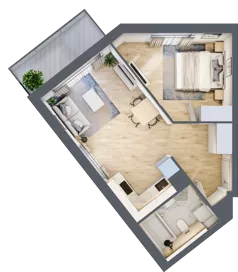 2 pokoje, mieszkanie 41,47 m², piętro 1, oferta nr DC0105, Talarowa Park II, Warszawa, Białołęka, Tarchomin, ul. Talarowa