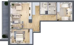 3 pokoje, mieszkanie 71,82 m², piętro 1, oferta nr EA0102, Talarowa Park II, Warszawa, Białołęka, Tarchomin, ul. Talarowa