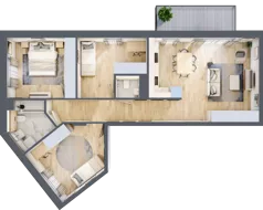 4 pokoje, mieszkanie 75,32 m², piętro 3, oferta nr EB0307, Talarowa Park II, Warszawa, Białołęka, Tarchomin, ul. Talarowa
