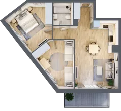3 pokoje, mieszkanie 61,11 m², piętro 1, oferta nr EB0106, Talarowa Park II, Warszawa, Białołęka, Tarchomin, ul. Talarowa