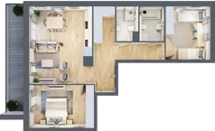 3 pokoje, mieszkanie 71,87 m², piętro 2, oferta nr EA0202, Talarowa Park II, Warszawa, Białołęka, Tarchomin, ul. Talarowa