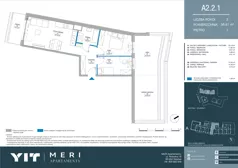 3 pokoje, apartament 56,73 m², piętro 1, oferta nr A 2.2.1, Meri Apartamenty, Gdańsk, Stogi, ul. Nowotna