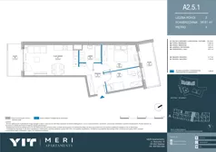 3 pokoje, apartament 56,73 m², piętro 4, oferta nr A 2.5.1, Meri Apartamenty, Gdańsk, Stogi, ul. Nowotna