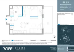 1 pokój, apartament 33,84 m², piętro 2, oferta nr B 1.3.5, Meri Apartamenty, Gdańsk, Stogi, ul. Nowotna