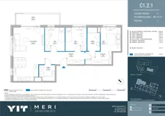 4 pokoje, apartament 86,01 m², piętro 1, oferta nr C 1.2.1, Meri Apartamenty, Gdańsk, Stogi, ul. Nowotna