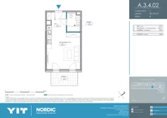 1 pokój, mieszkanie 30,19 m², piętro 4, oferta nr A 3.4.02, Nordic Powstańców Śląskich, Warszawa, Bemowo, Bemowo-Lotnisko, ul. Powstańców Śląskich