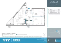 4 pokoje, mieszkanie 81,11 m², piętro 6, oferta nr A 3.6.01, Nordic Powstańców Śląskich, Warszawa, Bemowo, Bemowo-Lotnisko, ul. Powstańców Śląskich